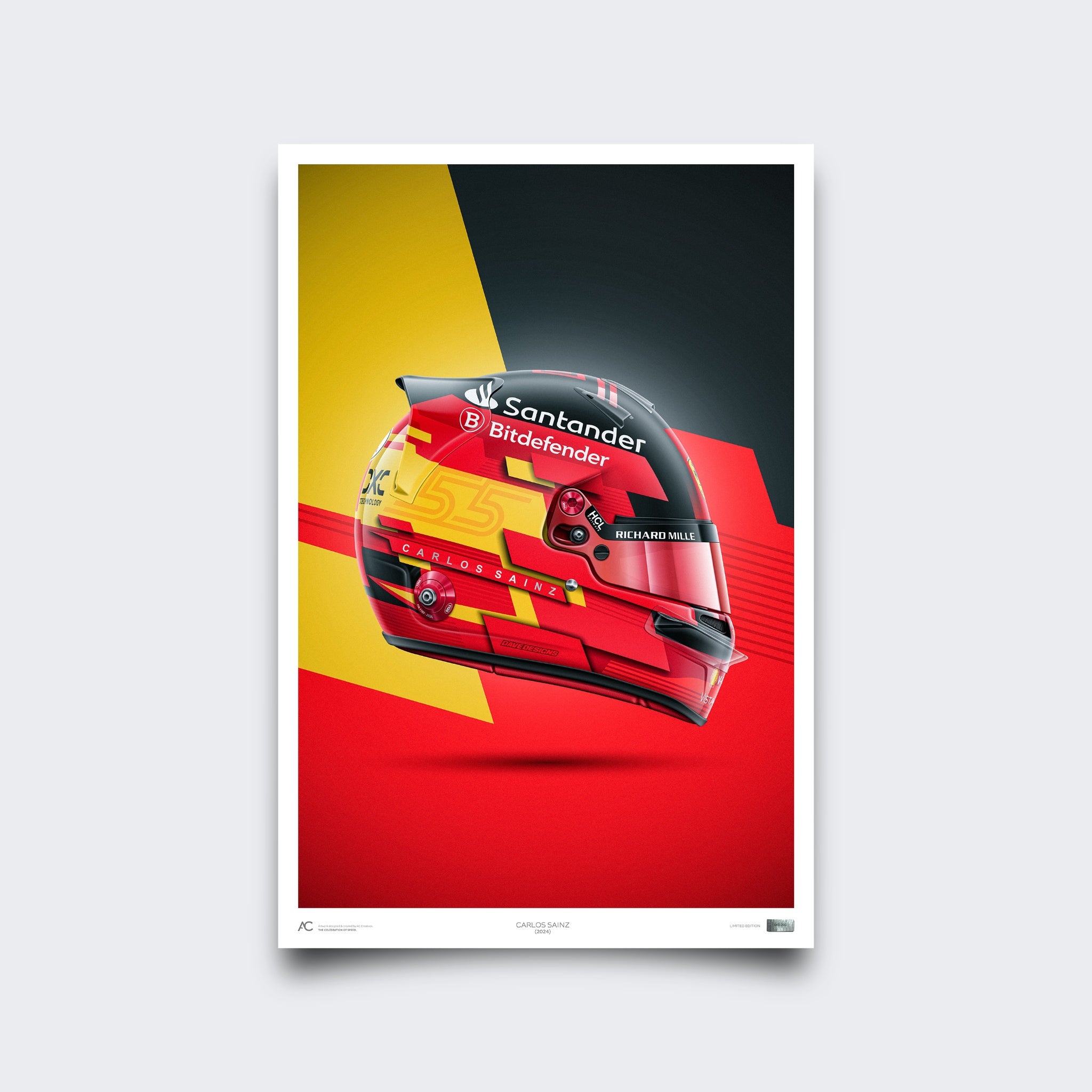 Carlos Sainz - Helmet Poster - 2024