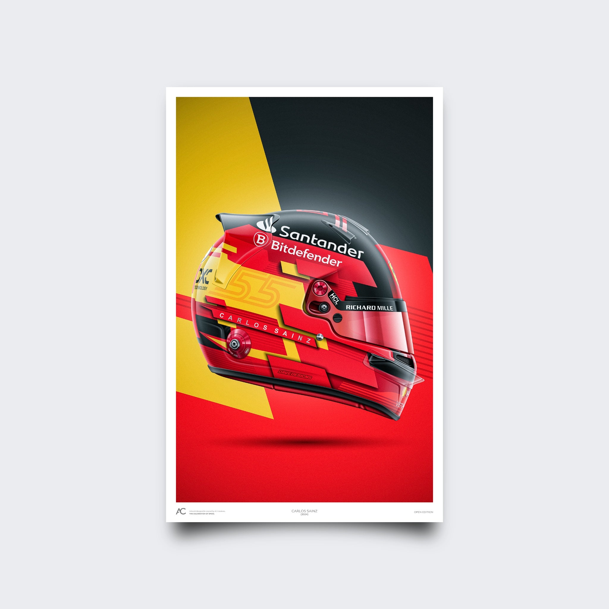 Carlos Sainz - Helmet Poster - 2024