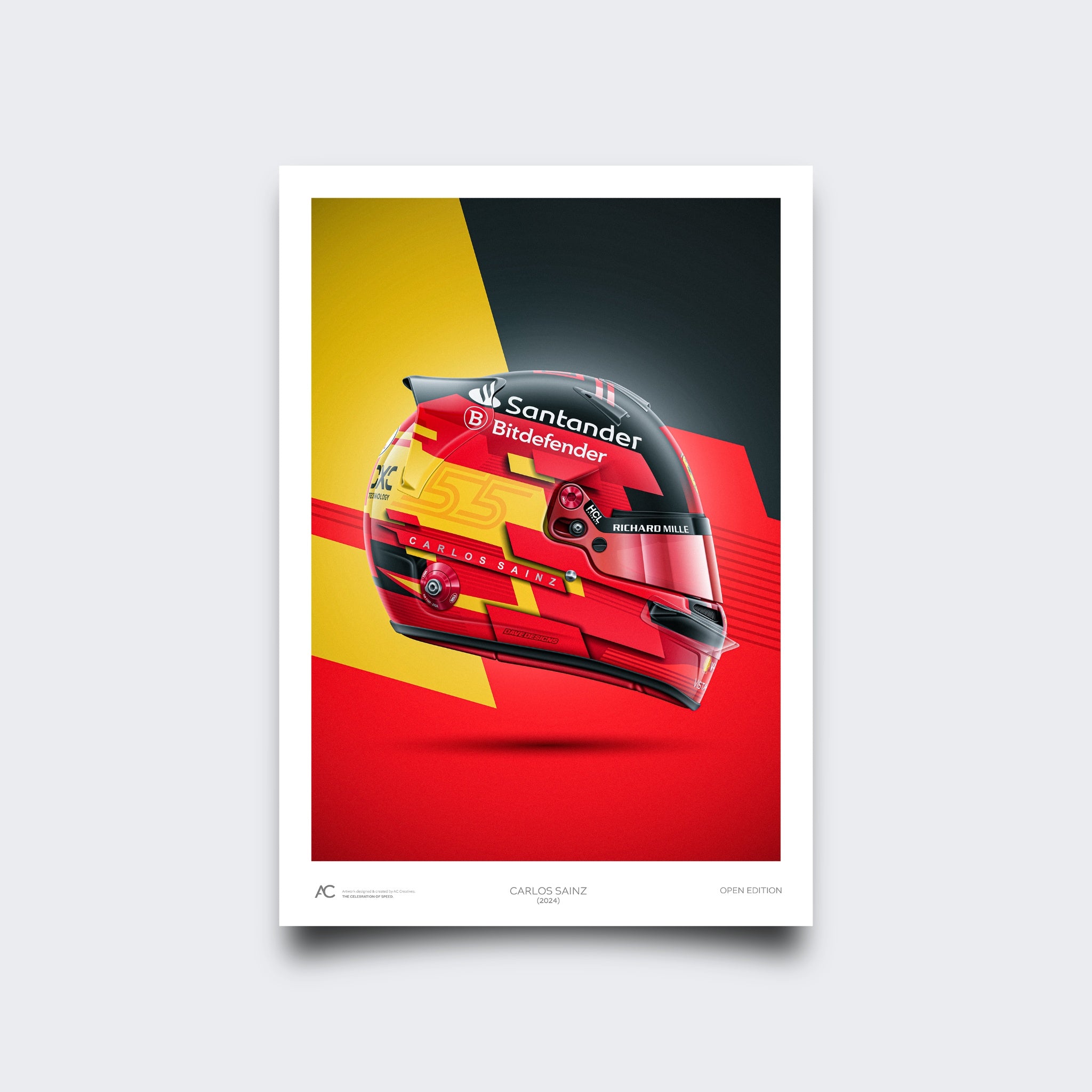 Carlos Sainz - Helmet Poster - 2024