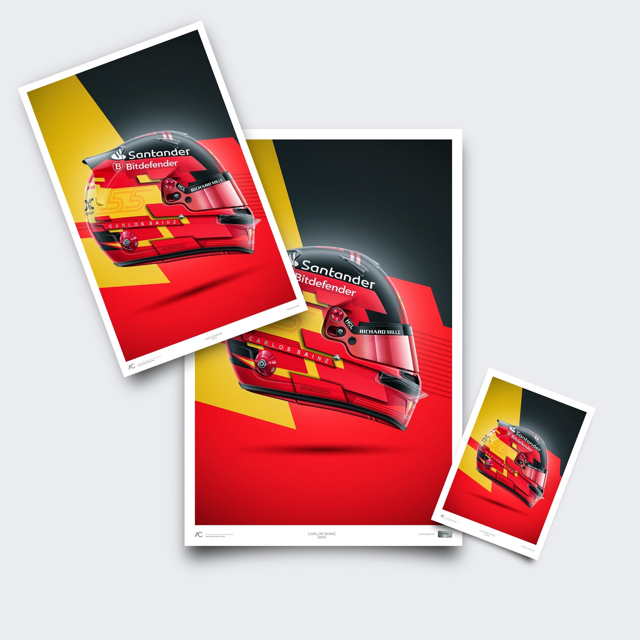 Carlos Sainz - Helmet Poster - 2024
