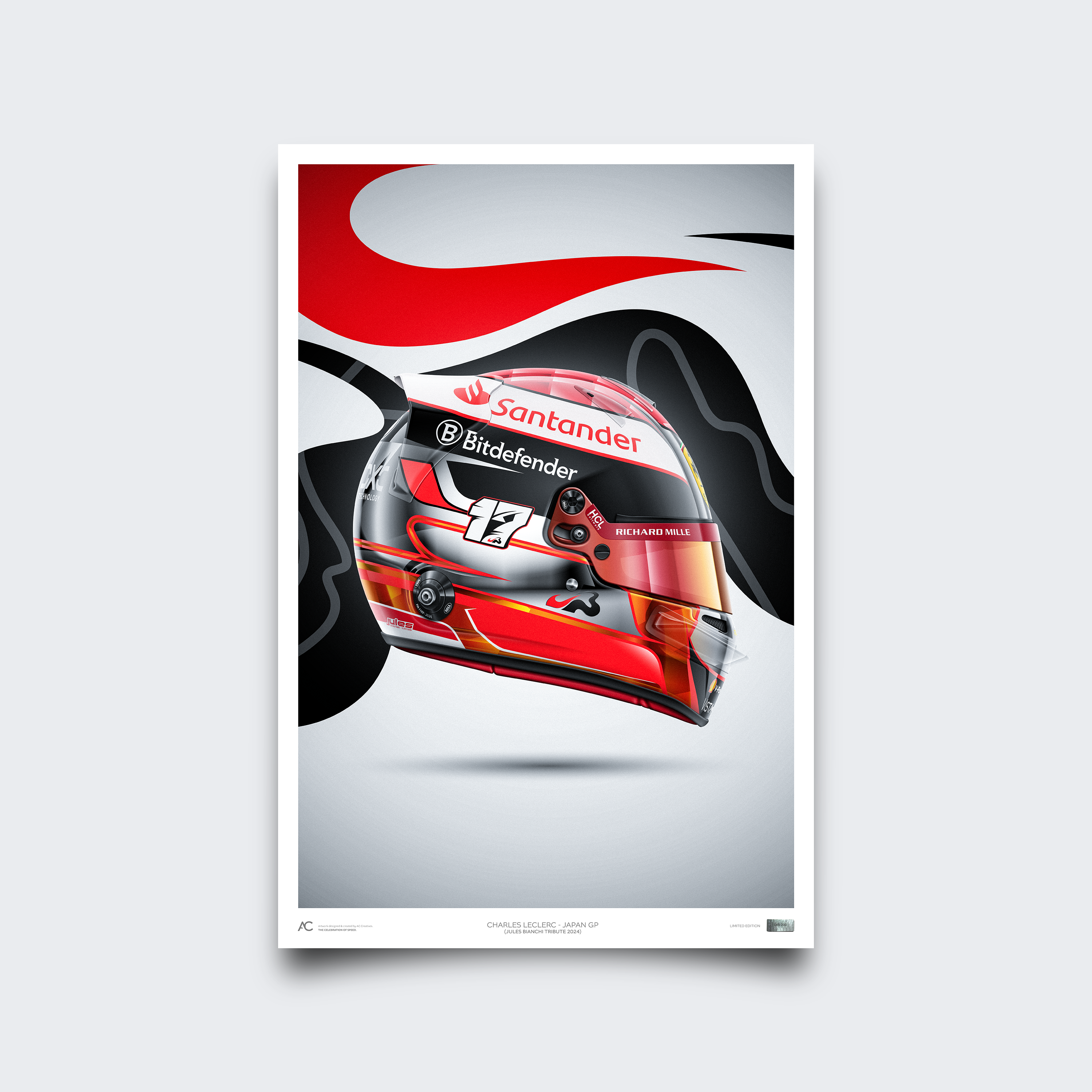 Charles Leclerc - Japan - Helmet Poster - 2024
