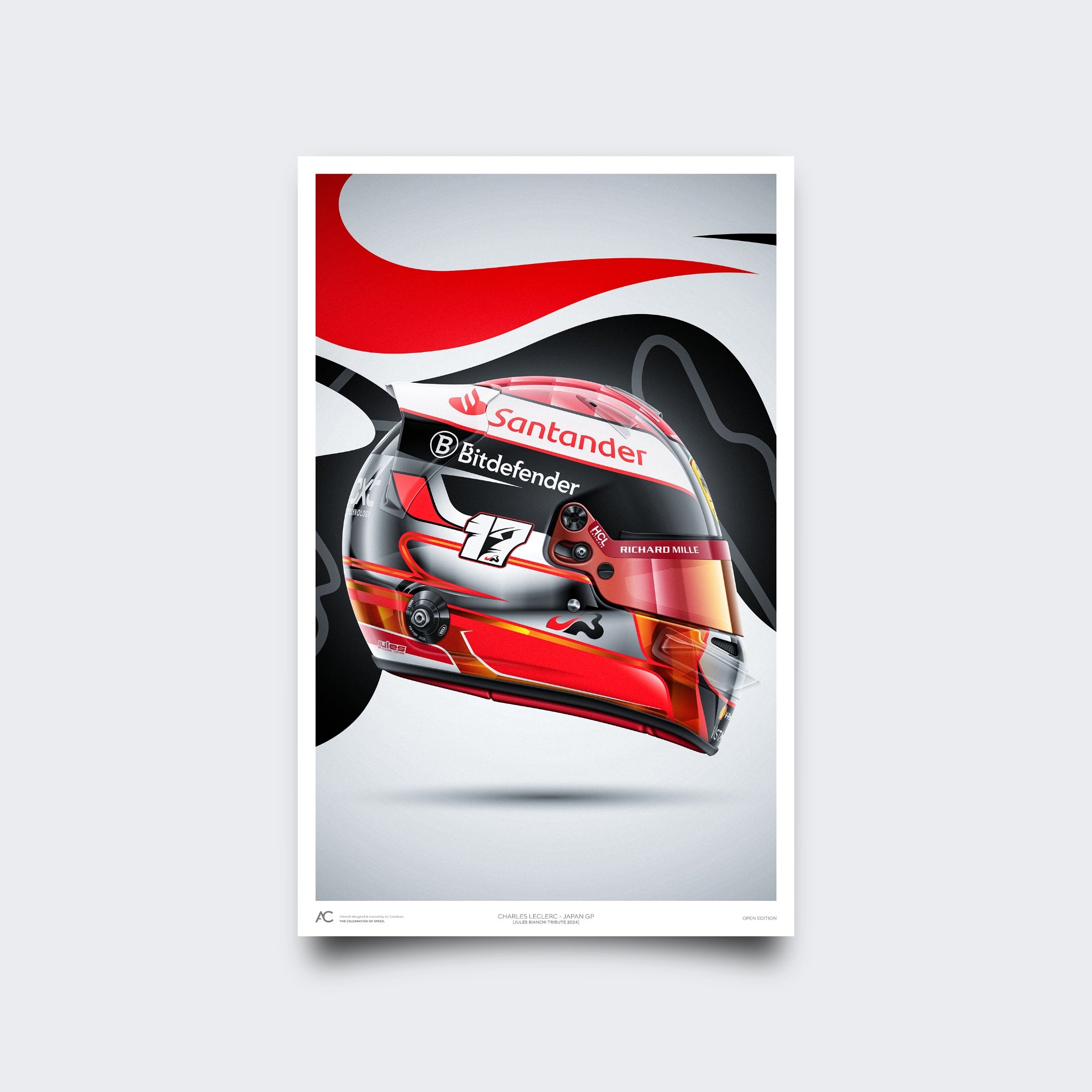 Charles Leclerc - Japan - Helmet Poster - 2024