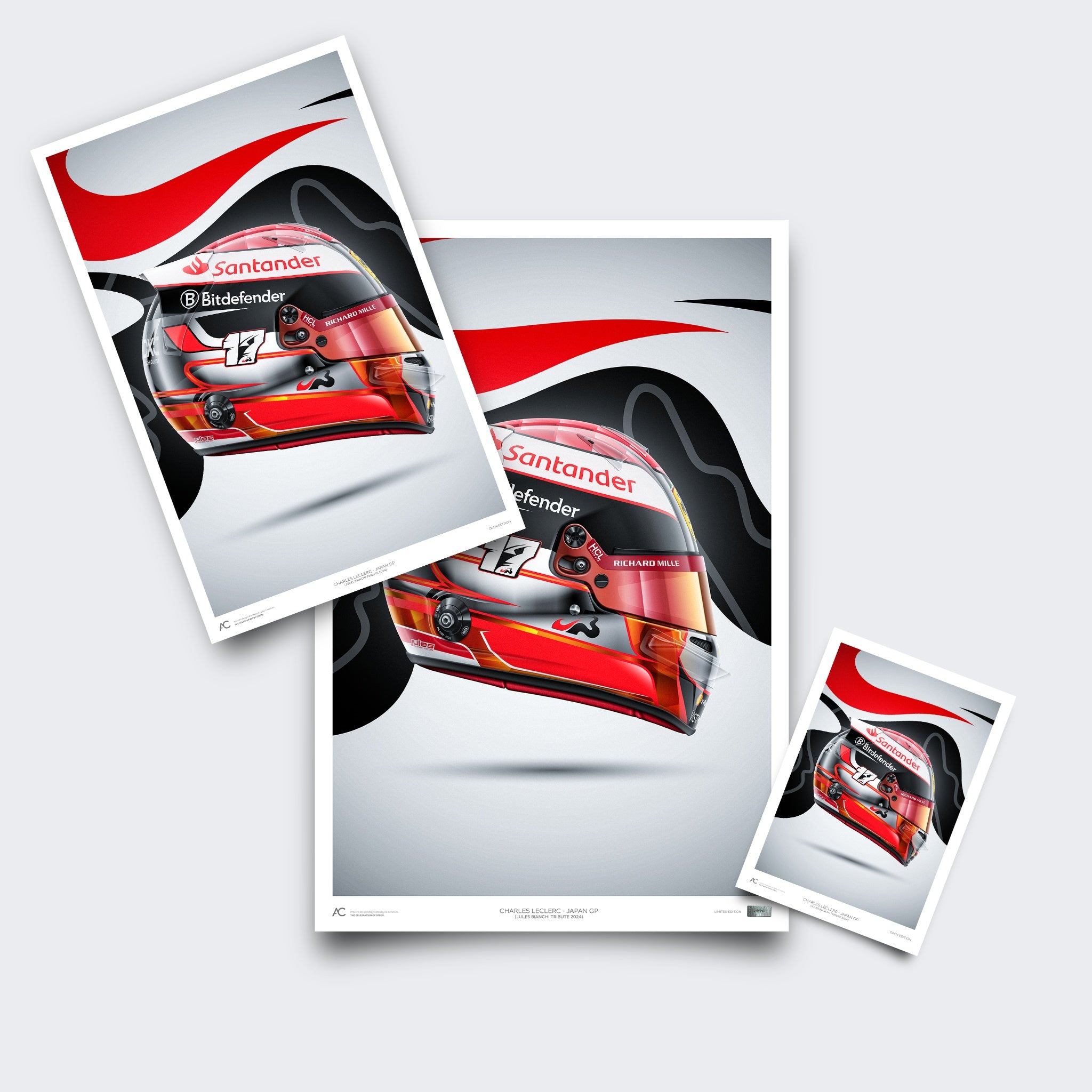 Charles Leclerc - Japan - Helmet Poster - 2024
