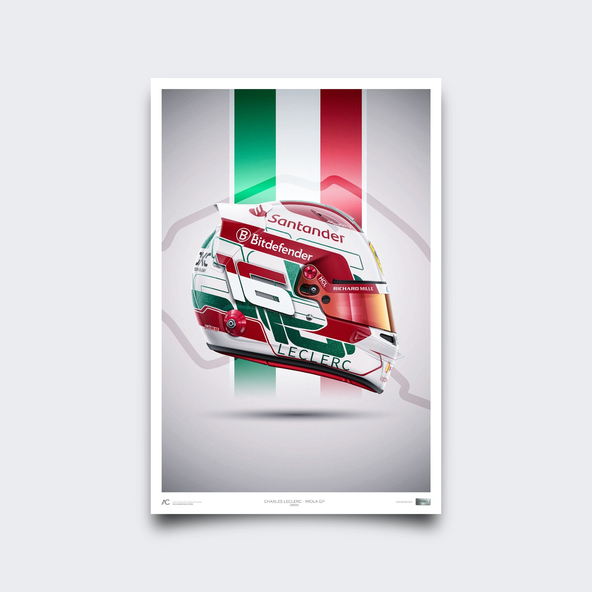Charles Leclerc - Imola - Helmet Poster - 2024
