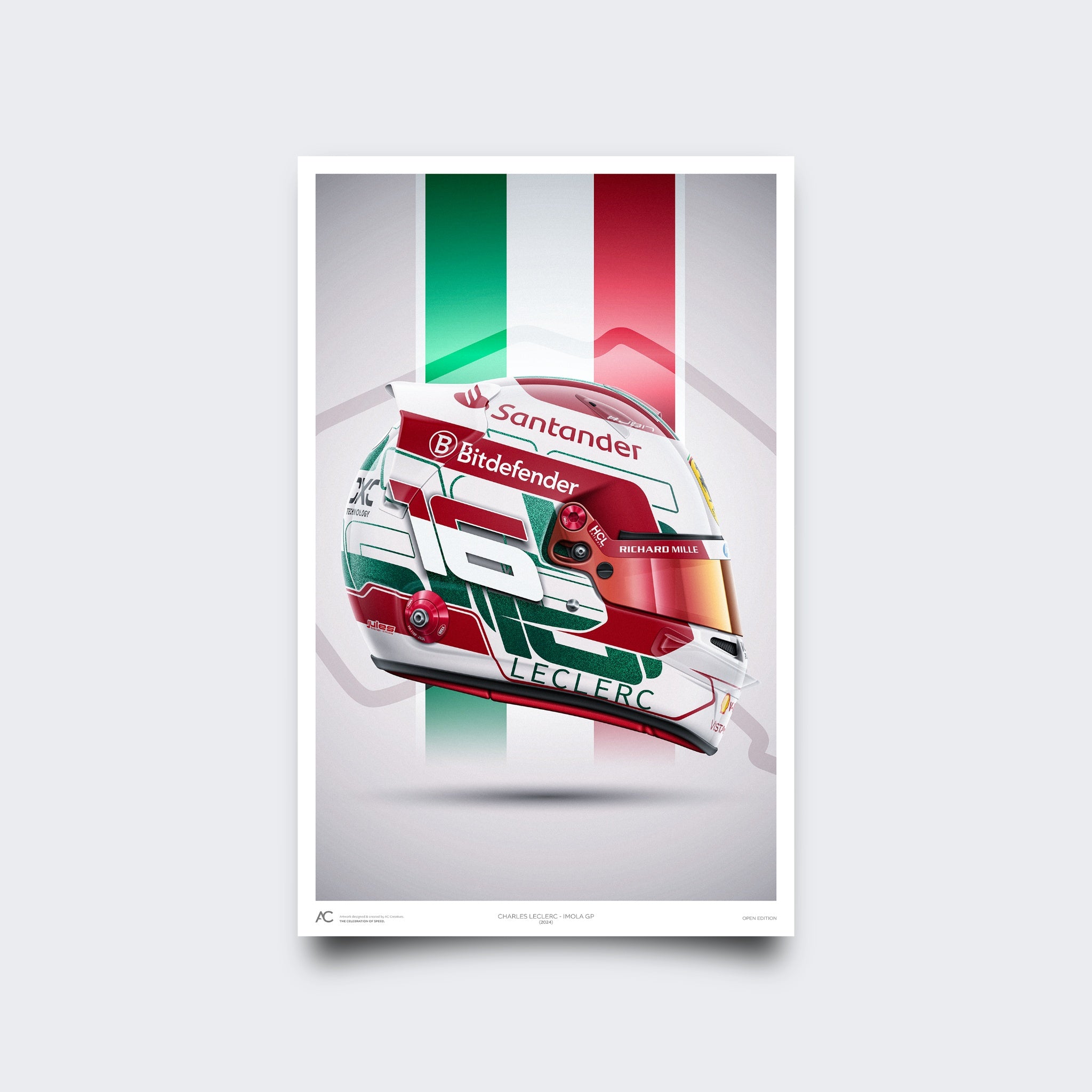 Charles Leclerc - Imola - Helmet Poster - 2024