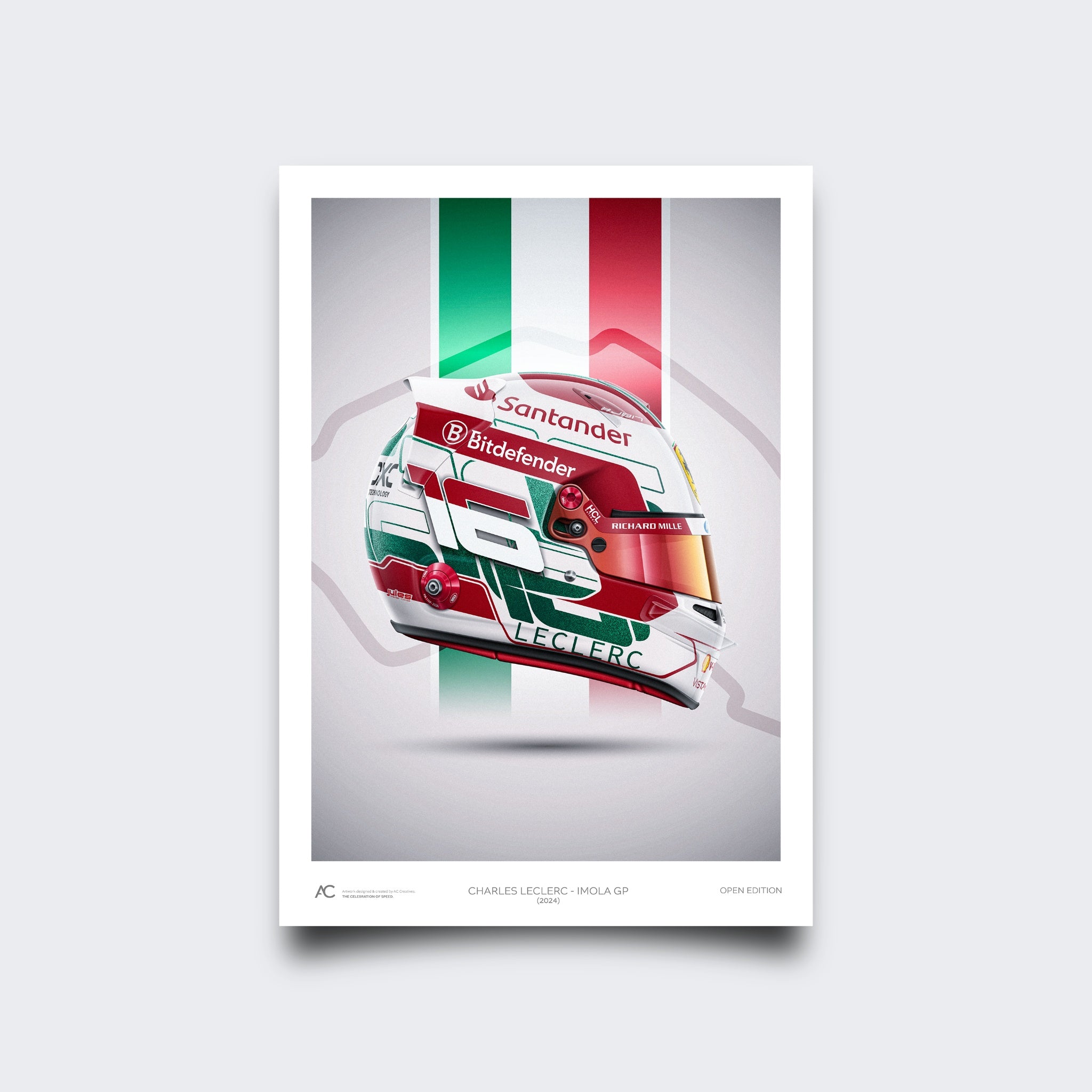 Charles Leclerc - Imola - Helmet Poster - 2024