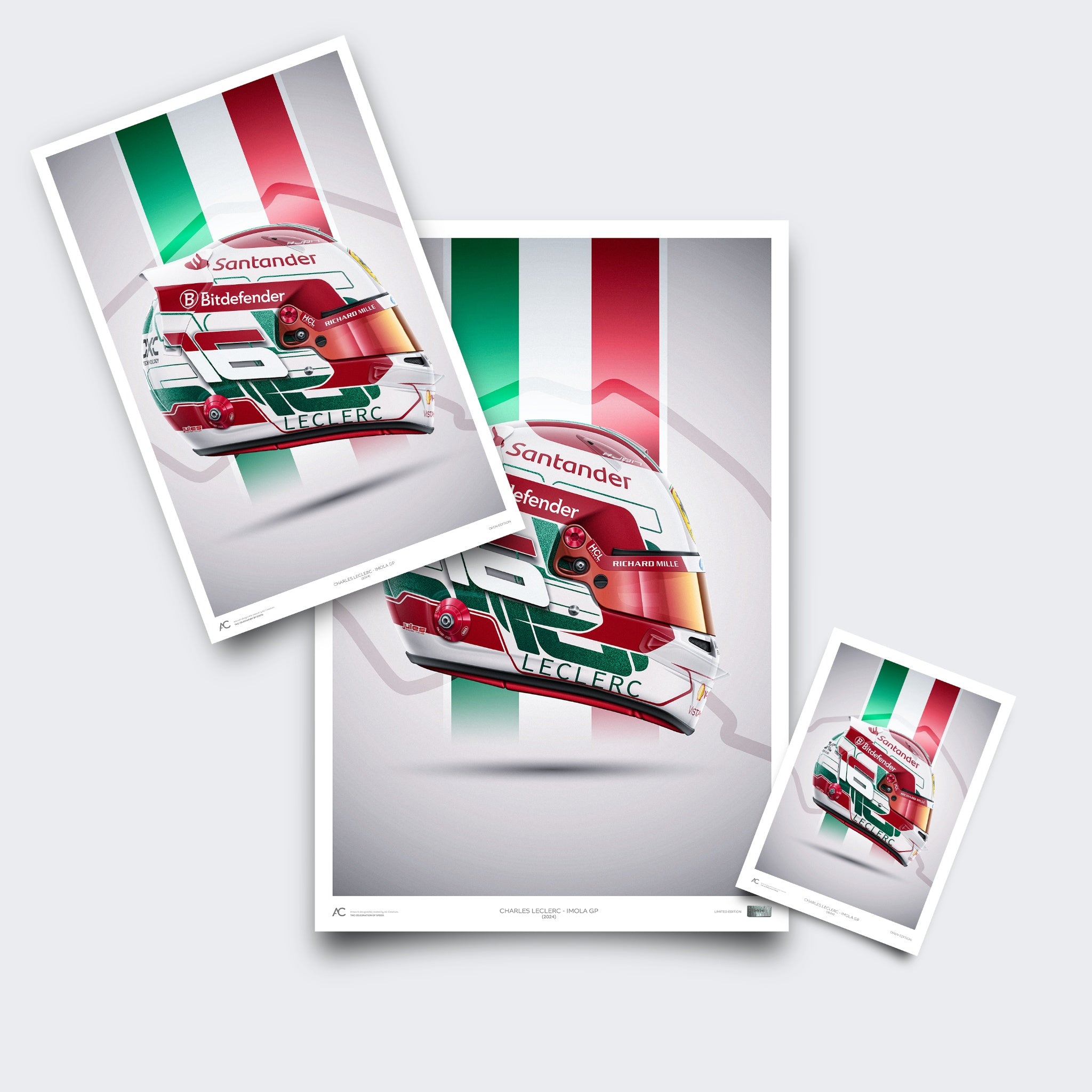 Charles Leclerc - Imola - Helmet Poster - 2024