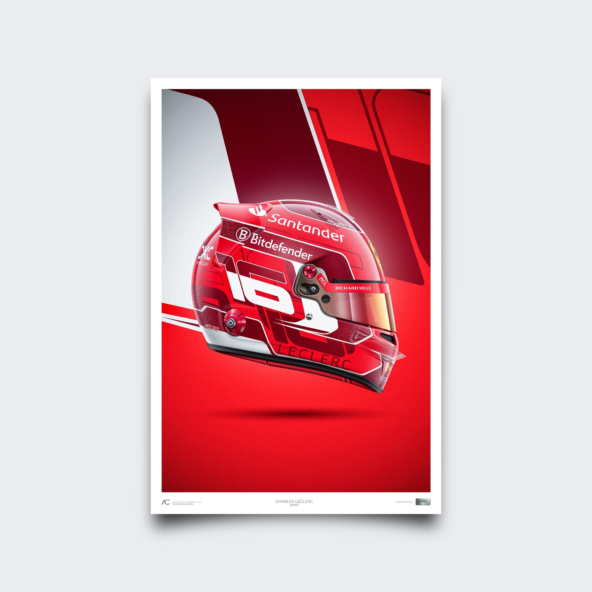 Charles Leclerc - Helmet Poster- 2024