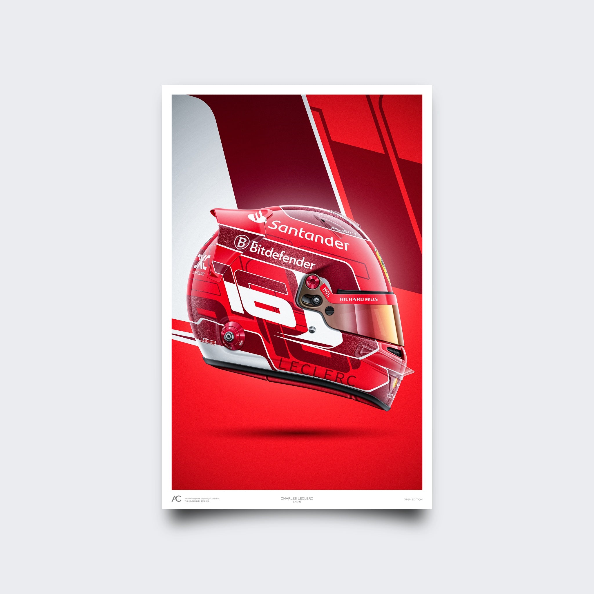 Charles Leclerc - Helmet Poster- 2024