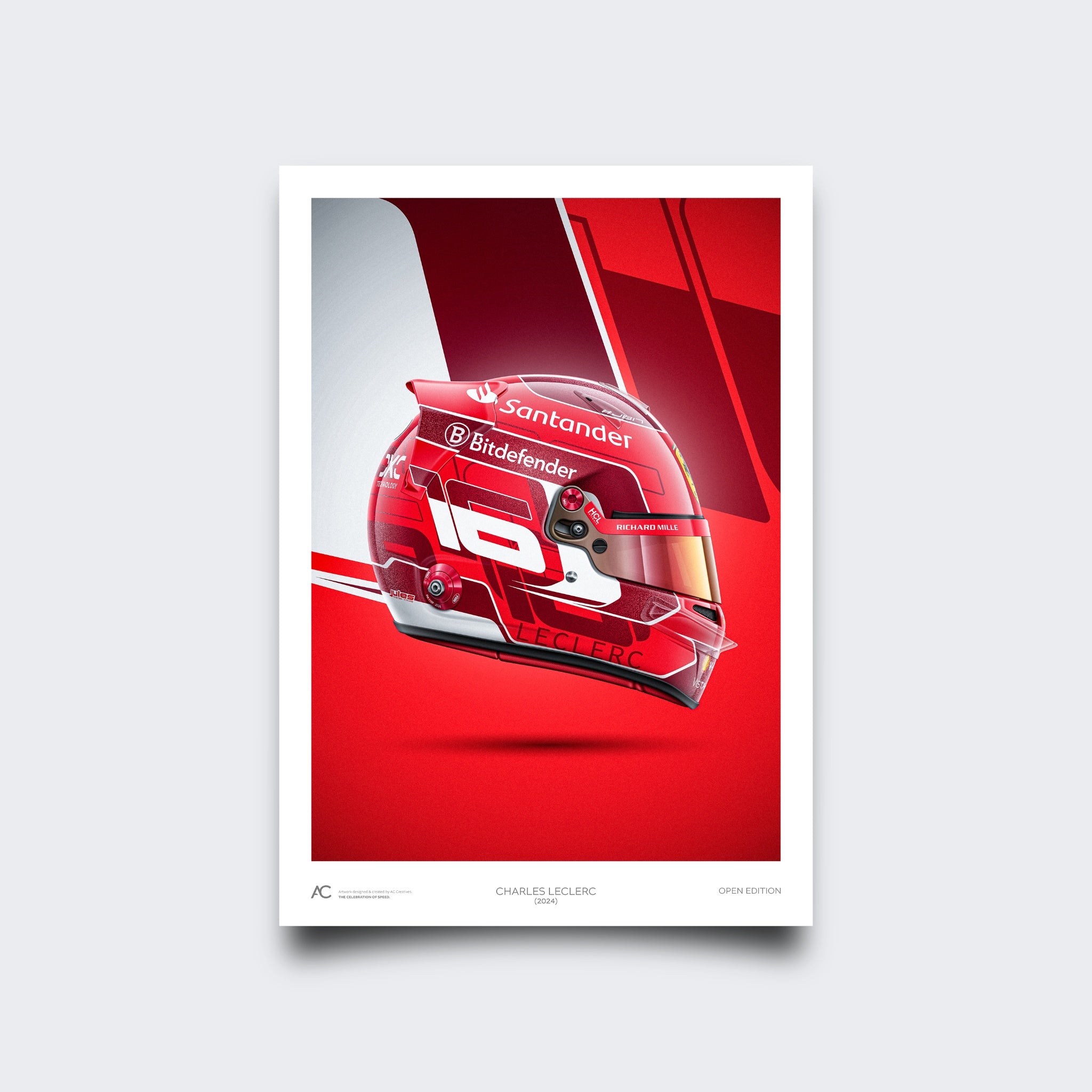 Charles Leclerc - Helmet Poster- 2024