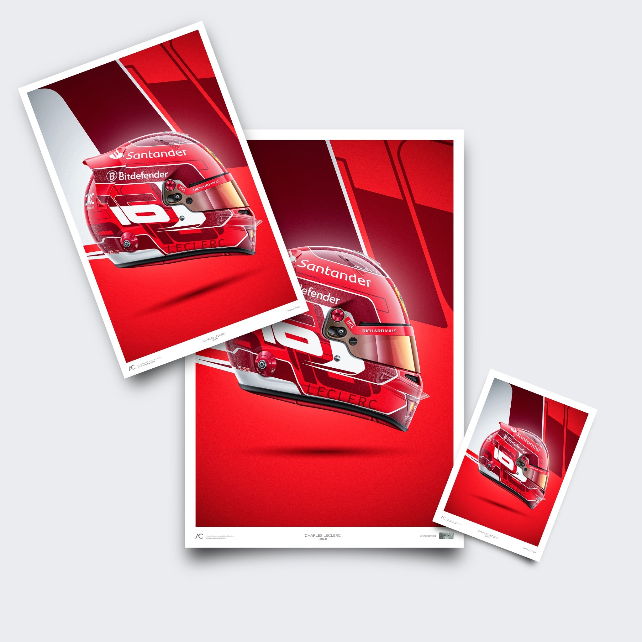 Charles Leclerc - Helmet Poster- 2024