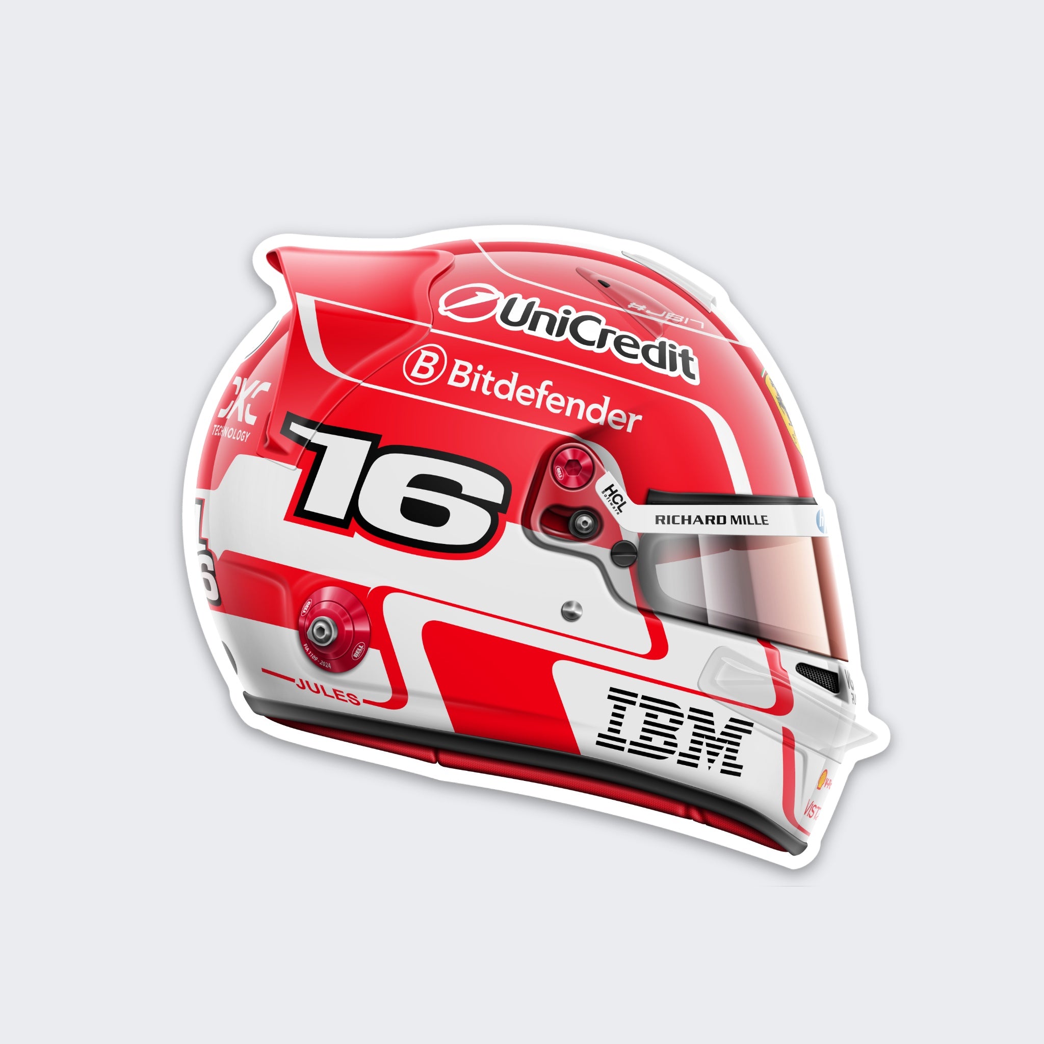 Charles Leclerc - Helmet - Sticker - 2025