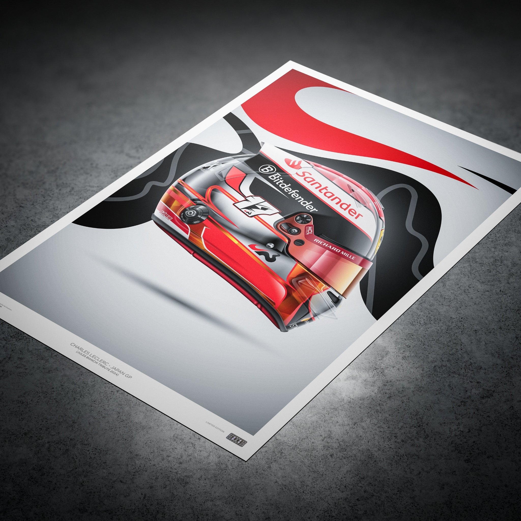 Charles Leclerc - Japan - Helmet Poster - 2024