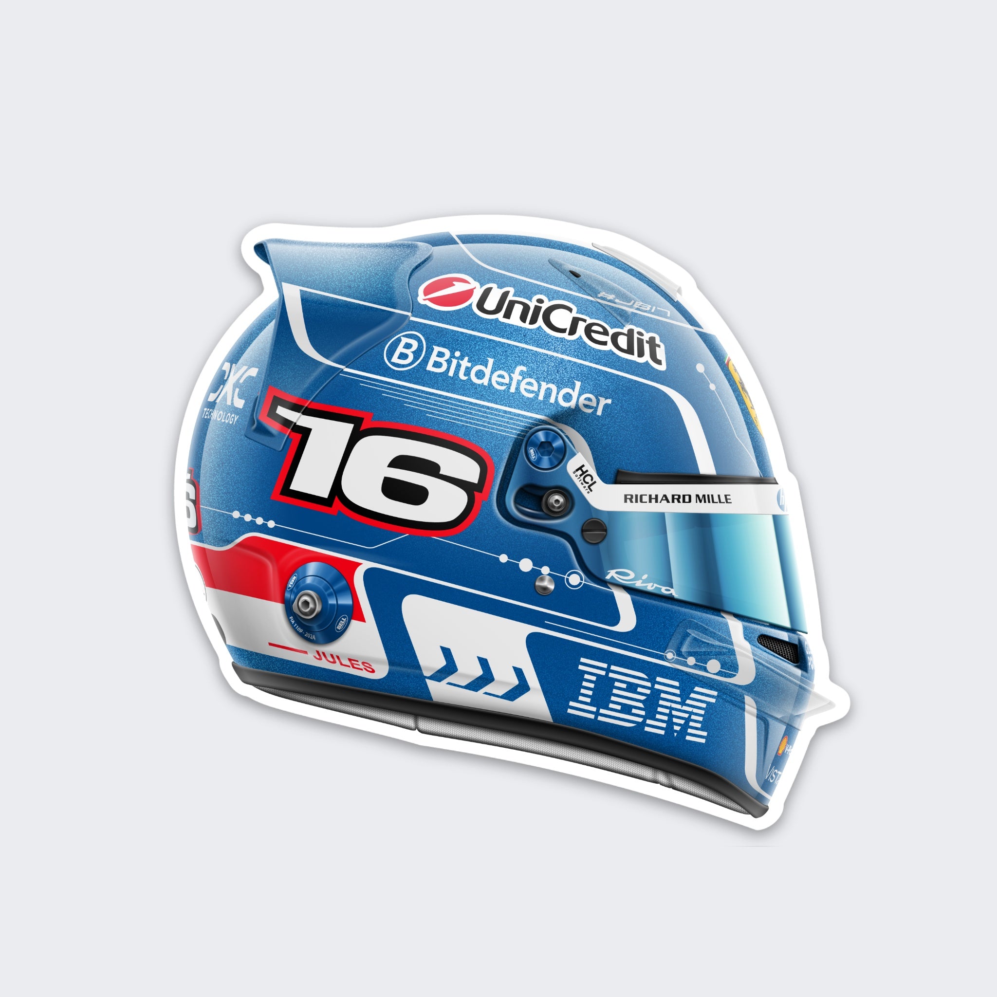 Charles Leclerc - Helmet - Miami - Sticker - 2025