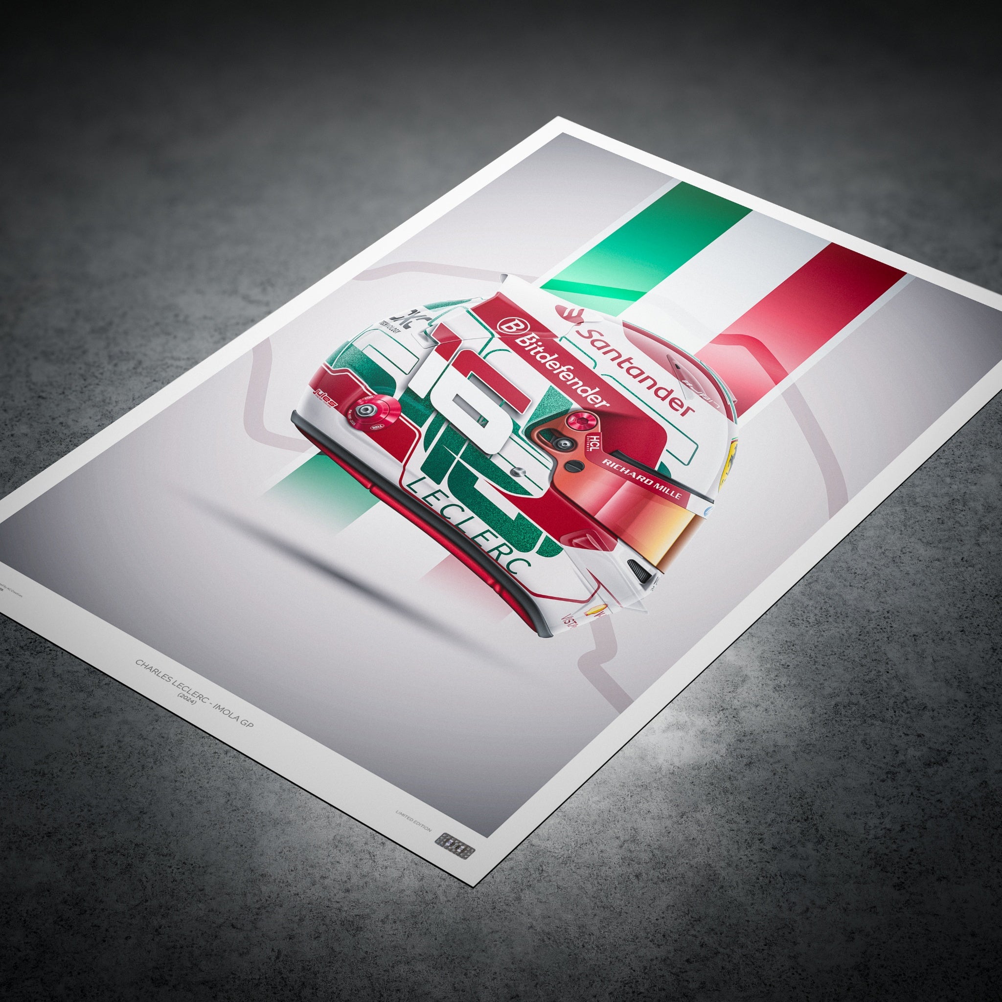 Charles Leclerc - Imola - Helmet Poster - 2024