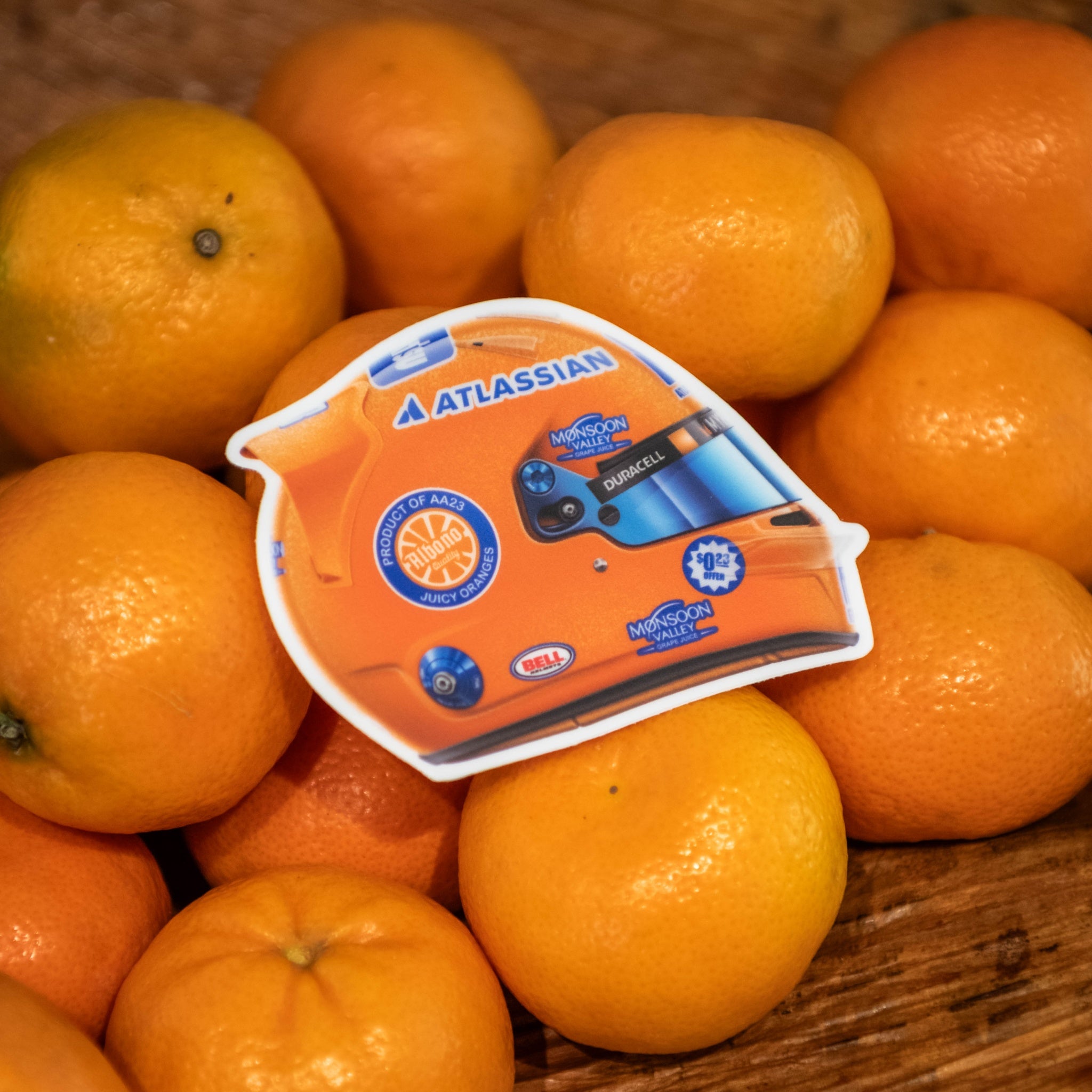 Alex Albon - Helmet - Orange (Miami) - Sticker - 2025