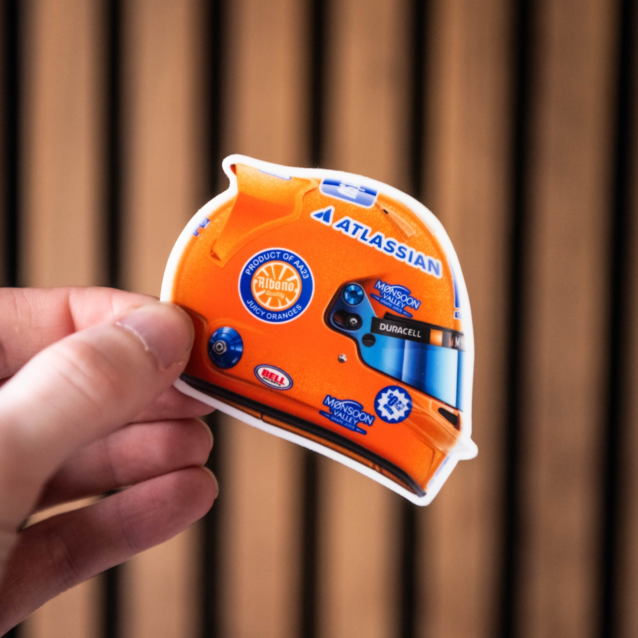 Alex Albon - Helmet - Orange (Miami) - Sticker - 2025