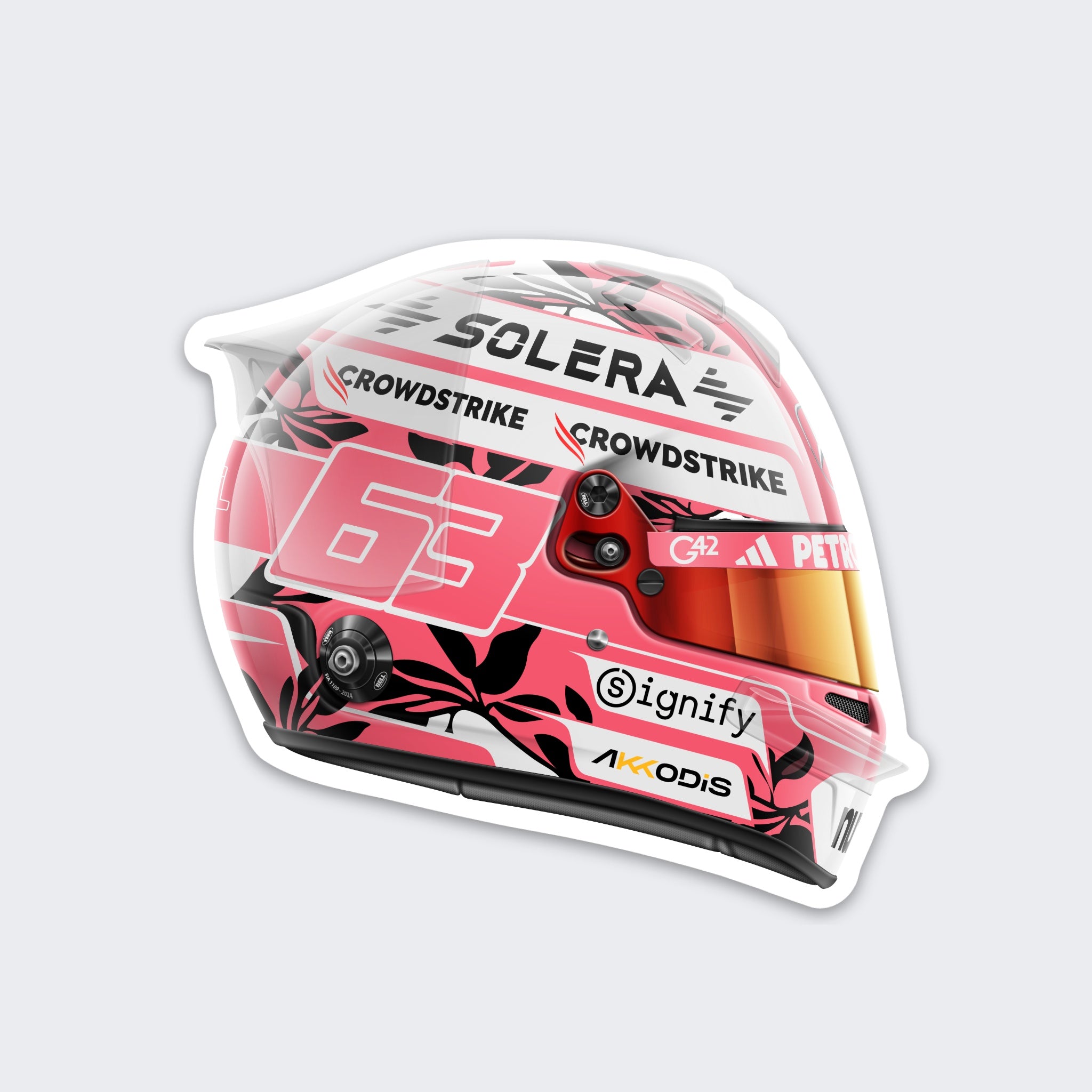 George Russell - Helmet - Miami- Sticker - 2025