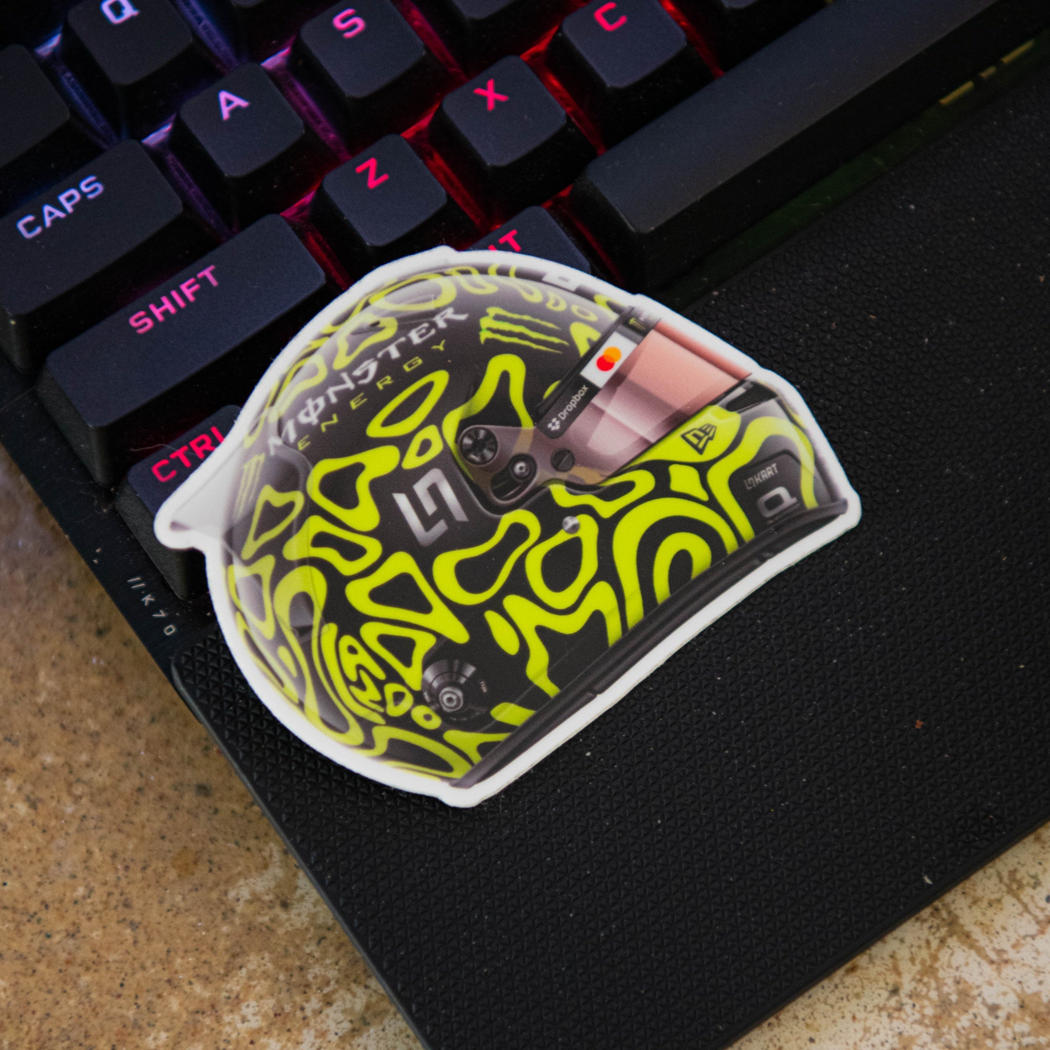 Lando Norris - Helmet - Dark Mode (Vegas) - Sticker - 2024