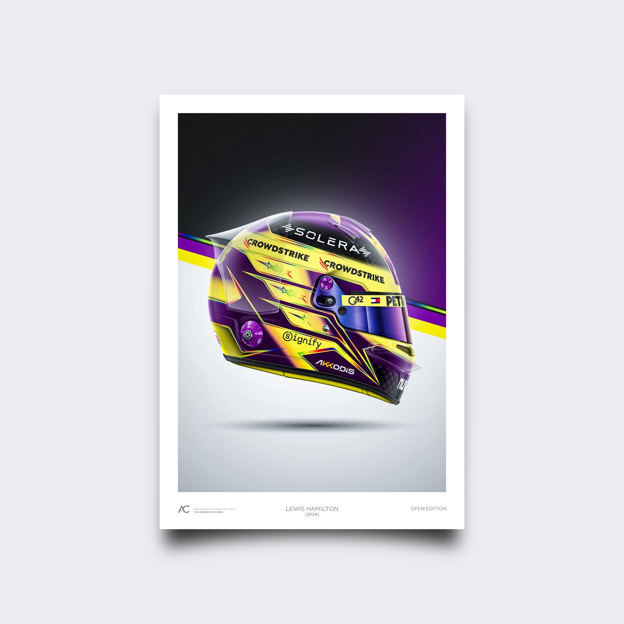 Lewis Hamilton - Helmet Poster - 2024