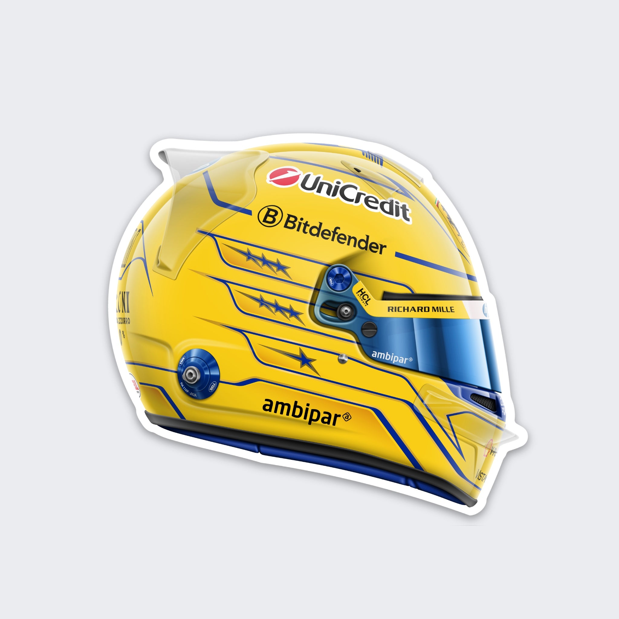 Lewis Hamilton - Helmet - Miami - Sticker - 2025
