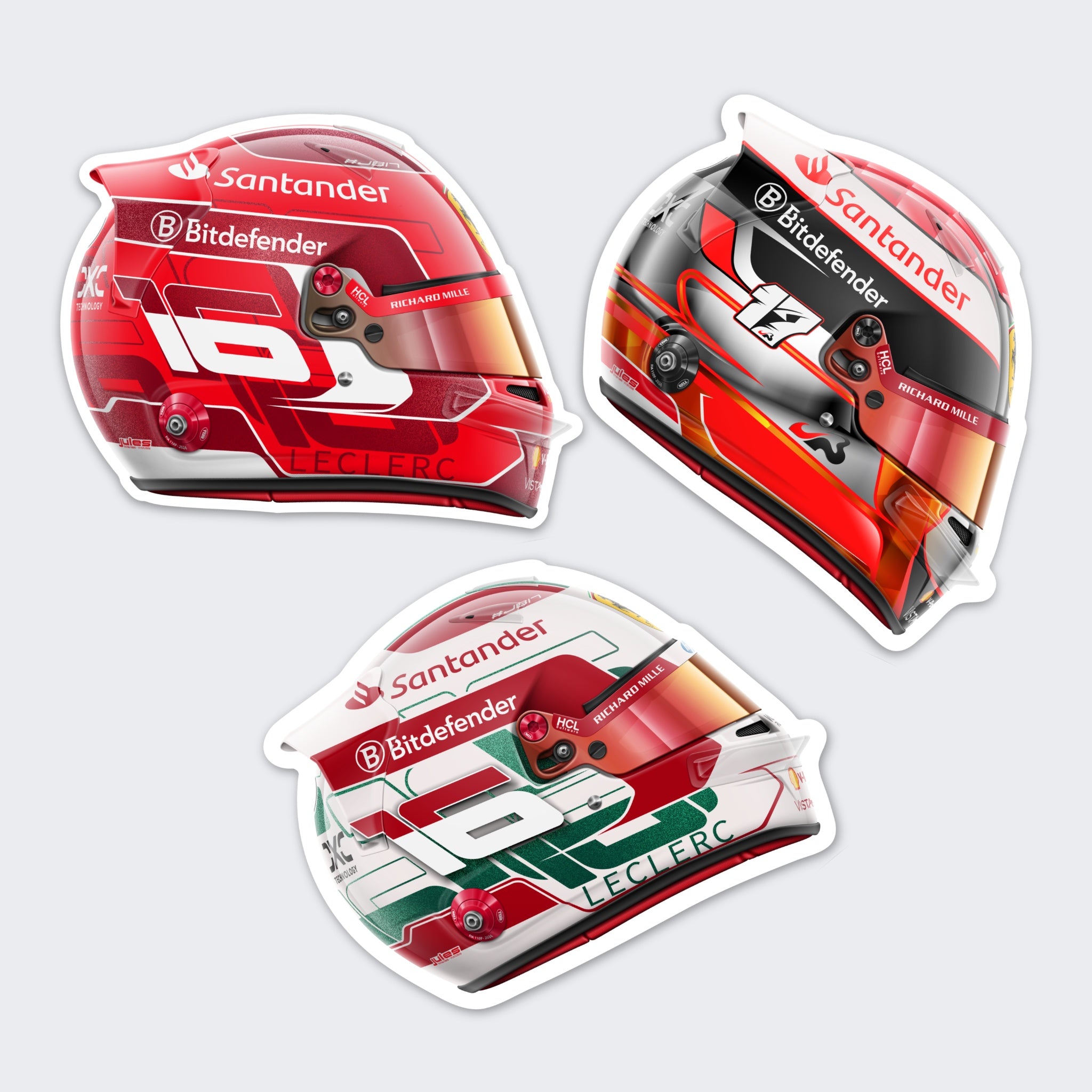 Charles Leclerc - Helmet Sticker Bundle - 2024