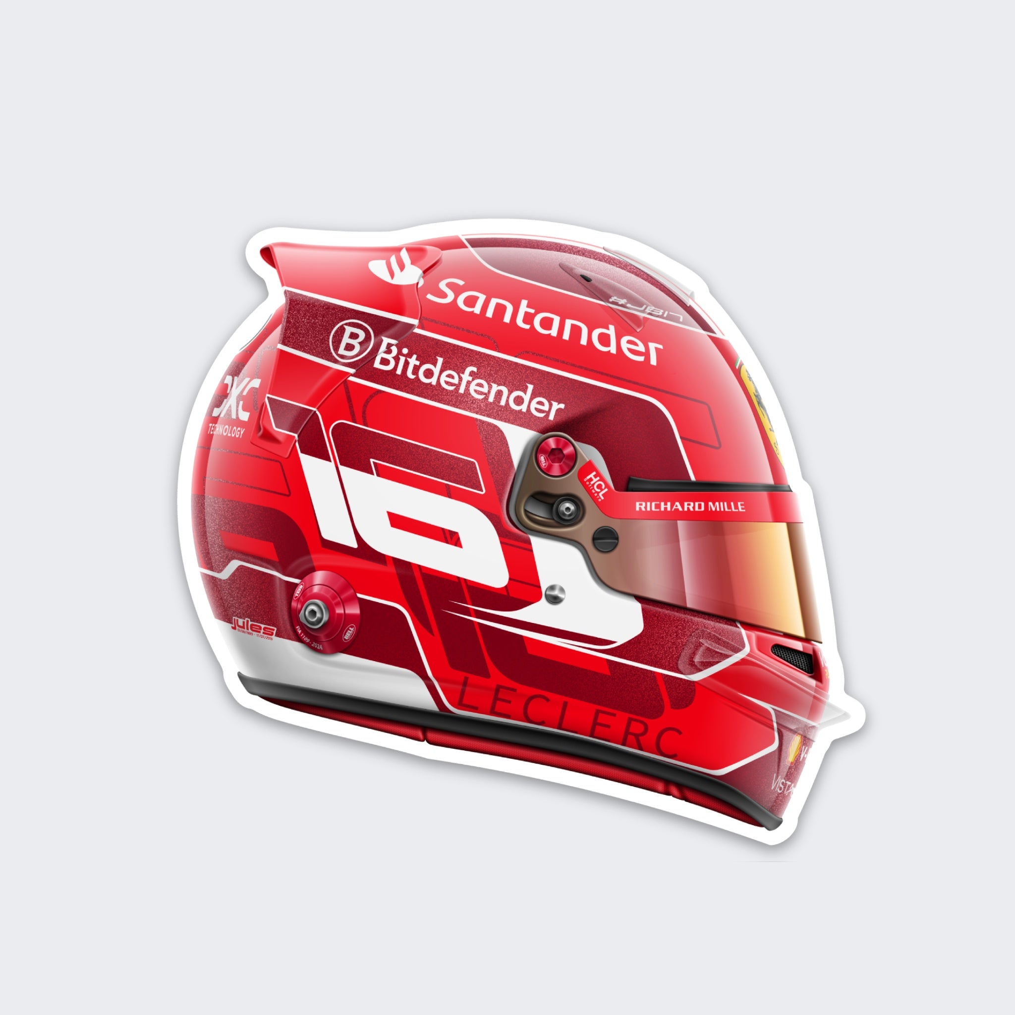 Charles Leclerc - Helmet - Sticker - 2024