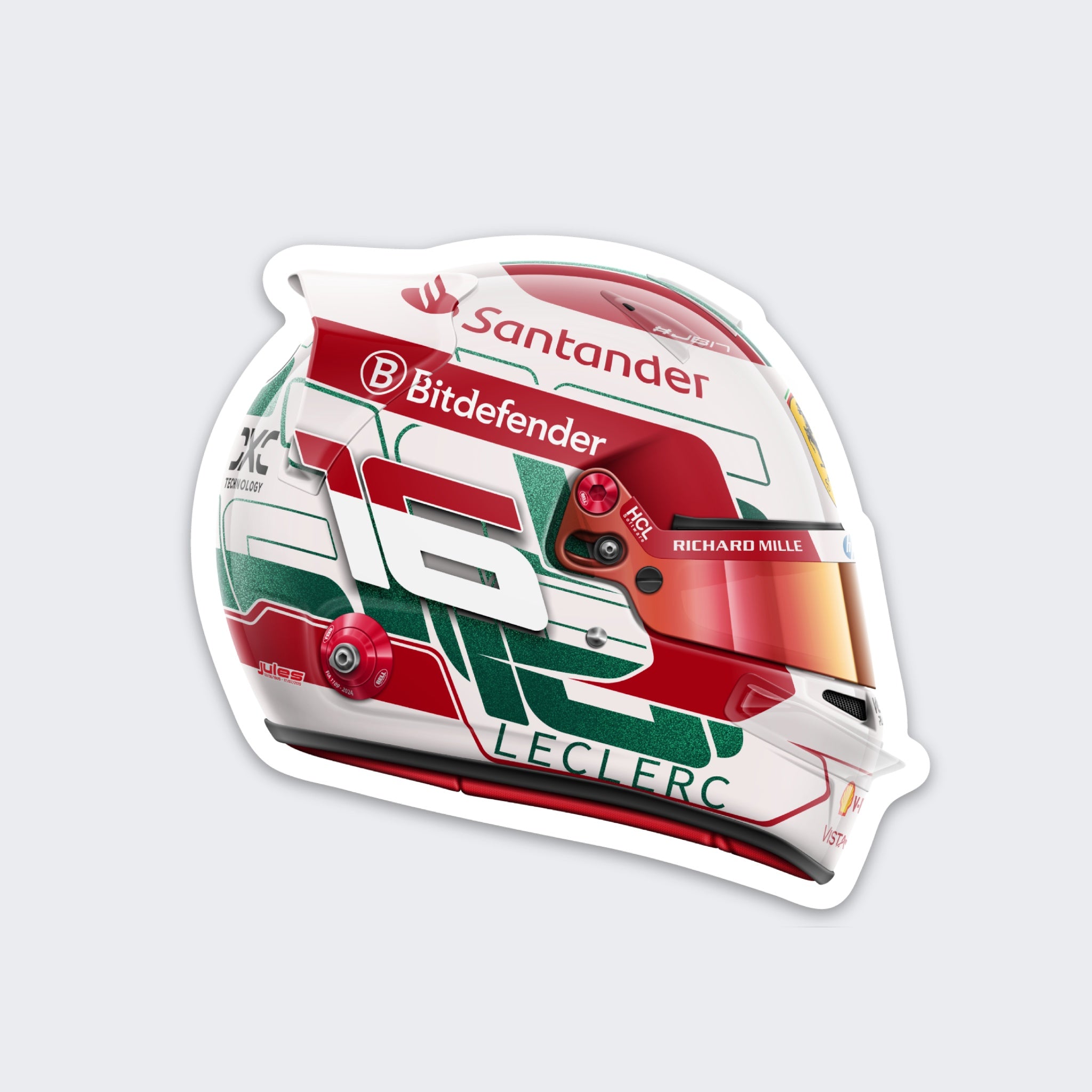 Charles Leclerc - Helmet - Imola - Sticker - 2024